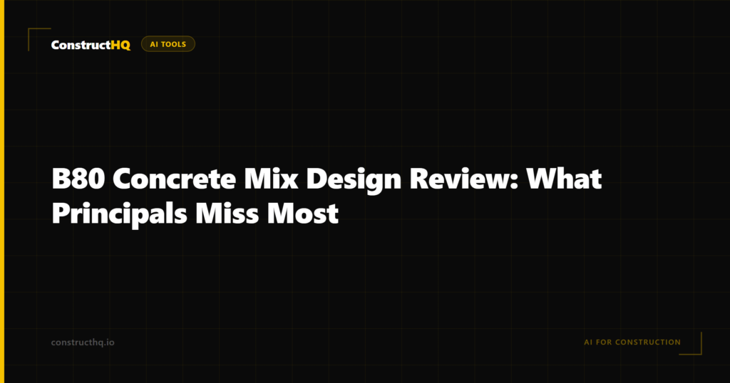 B80 Concrete Mix Design Review: What Principals Miss Most