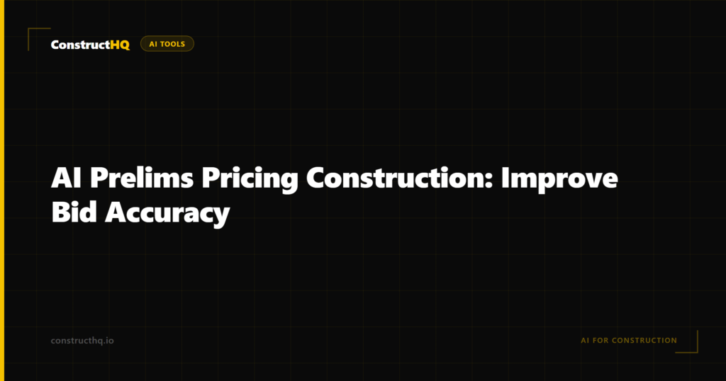AI Prelims Pricing Construction: Improve Bid Accuracy