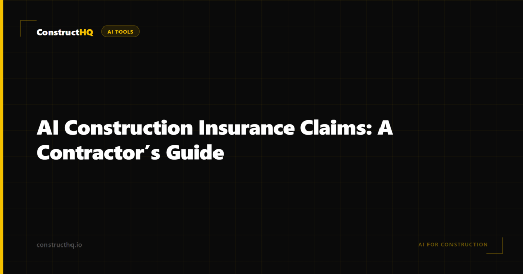 AI Construction Insurance Claims: A Contractor’s Guide