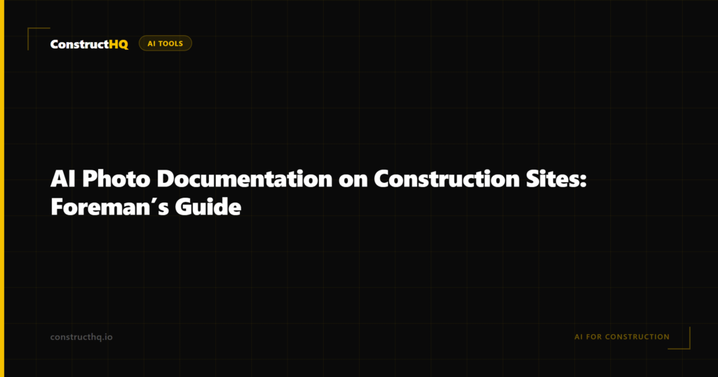 AI Photo Documentation on Construction Sites: Foreman’s Guide