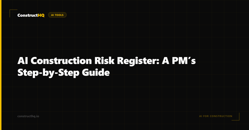 AI Construction Risk Register: A PM’s Step-by-Step Guide