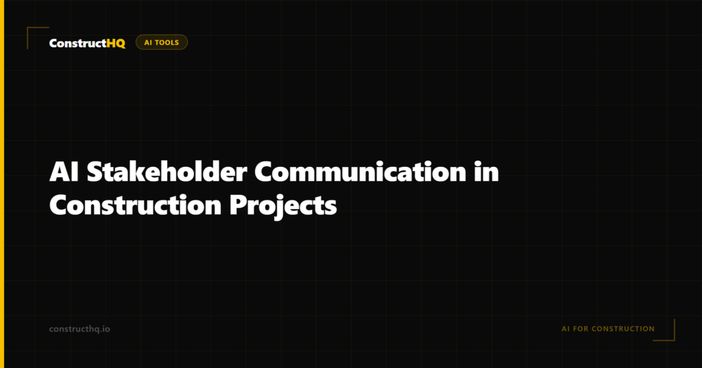 AI Stakeholder Communication in Construction Projects