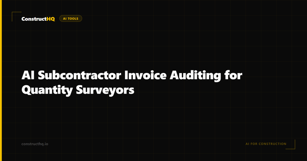AI Subcontractor Invoice Auditing for Quantity Surveyors