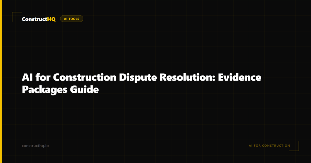 AI for Construction Dispute Resolution: Evidence Packages Guide