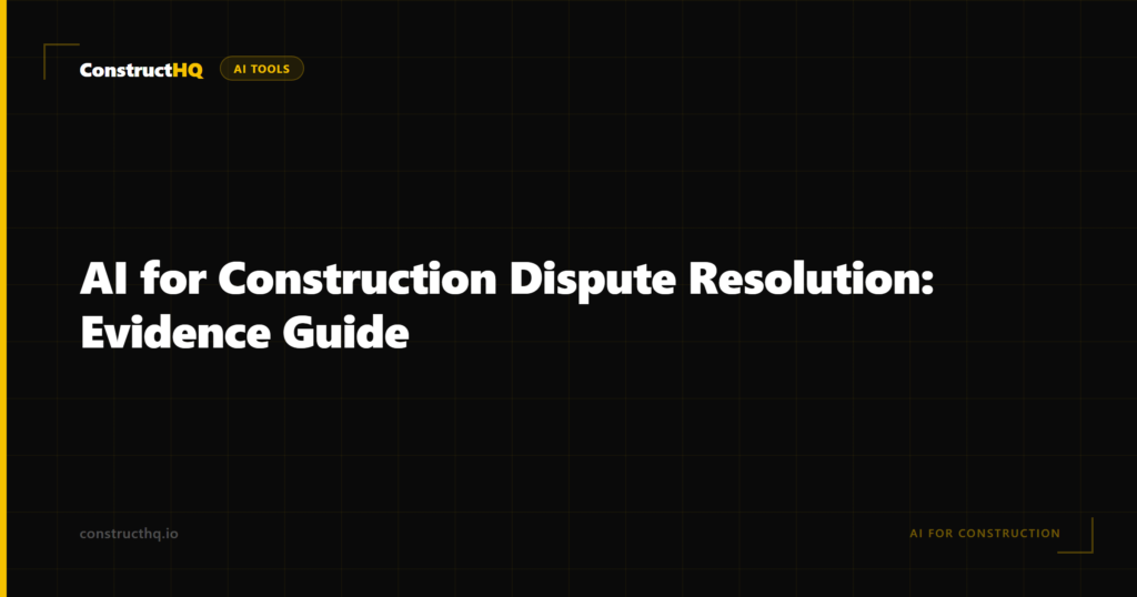 AI for Construction Dispute Resolution: Evidence Guide