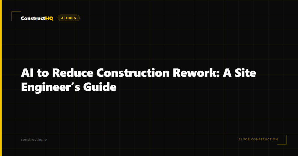 AI to Reduce Construction Rework: A Site Engineer’s Guide