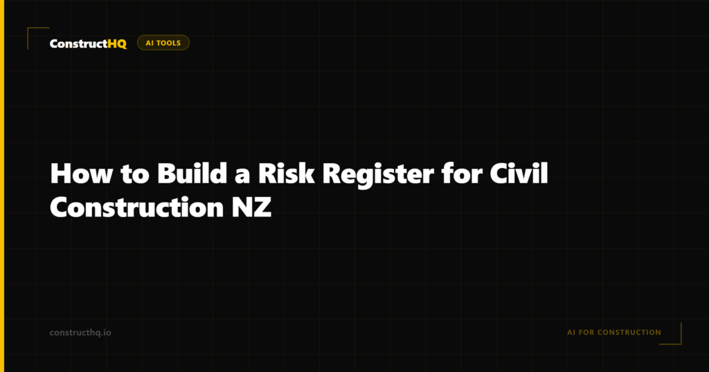 How to Build a Risk Register for Civil Construction NZ