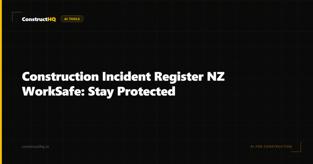 Construction Incident Register NZ WorkSafe: Stay Protected