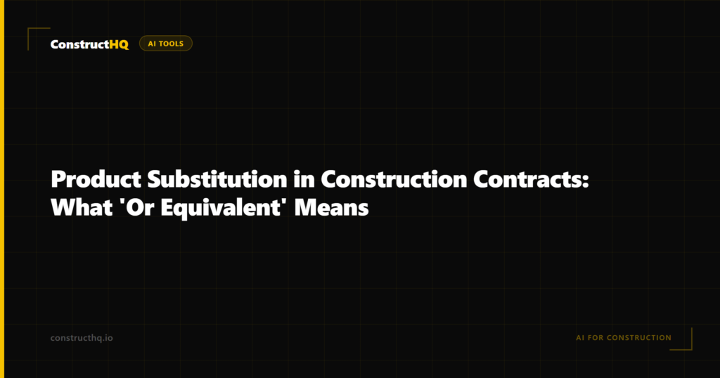 Product Substitution in Construction Contracts: What 'Or Equivalent' Means