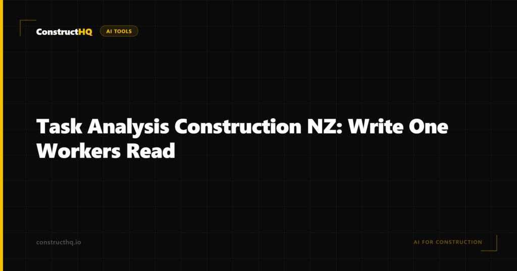 Task Analysis Construction NZ: Write One Workers Read