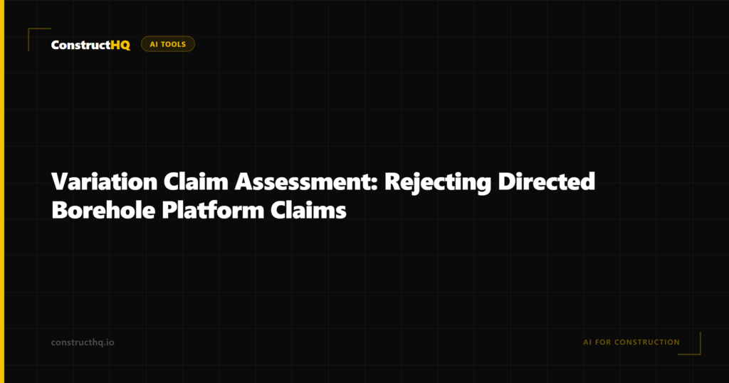 Variation Claim Assessment: Rejecting Directed Borehole Platform Claims